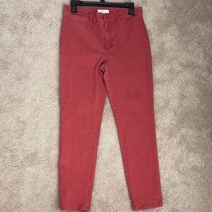 LOFT Pink Straight High Rise Pants